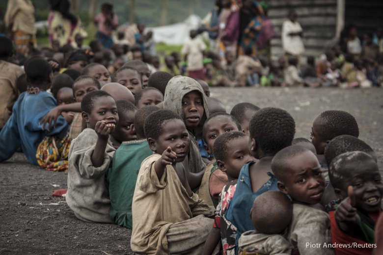 Dzieci w obozie dla uchodźców we wschodnim Kongo.