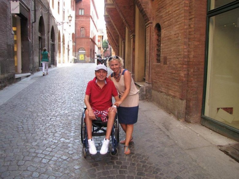 Skrzynia wspólnie z Gosią  w ulubionych Włoszech, tu kraina podcieni i arkad - Bolonia