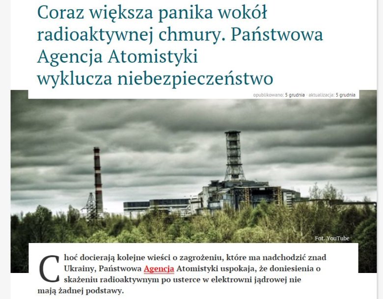 Brak podstawy brakiem podstawy, ale ładne zdjęcie z Czarnobyla nie zaszkodzi