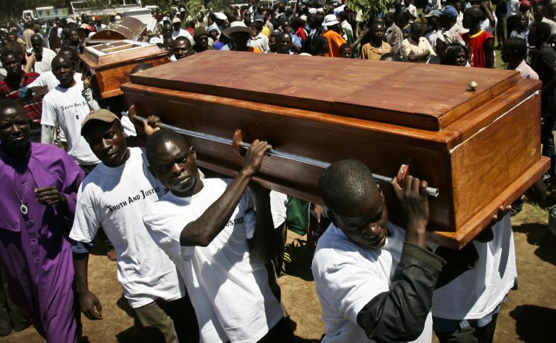 Pogrzeb 28 ofiar powyborczych zamieszek w Nairobi.