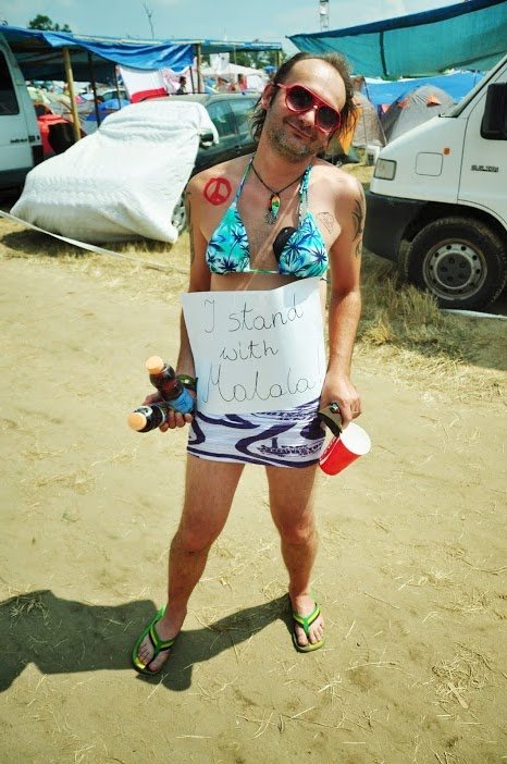 Woodstockowicz popierający Malalę