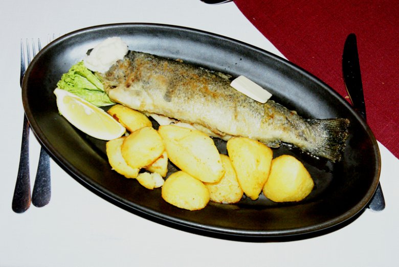 Pstrąg po beskidzku w ryterskiej karczmie.