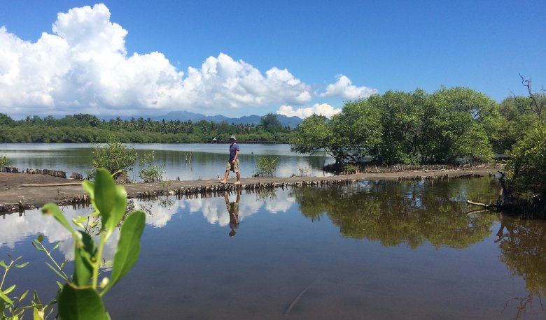 Słone jezioro na Gili Meno, 2016