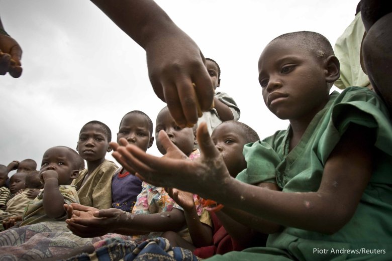 Dzieci w obozie dla uchodźców we wschodnim Kongo.