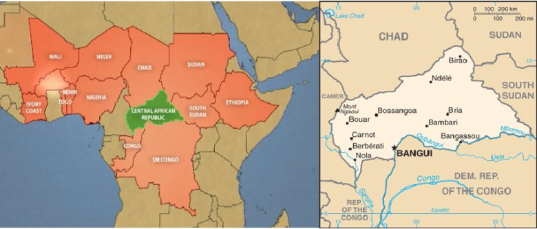 Położenie Republiki Środkowoafrykańskiej