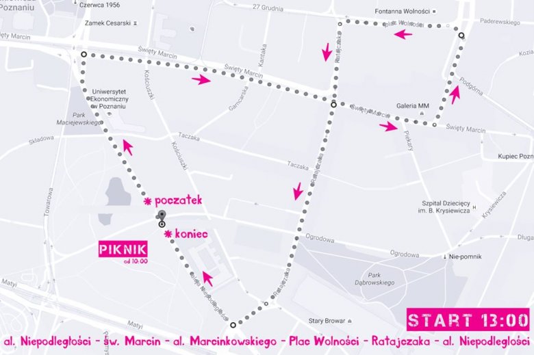 Trasa Marszu Równości 2016