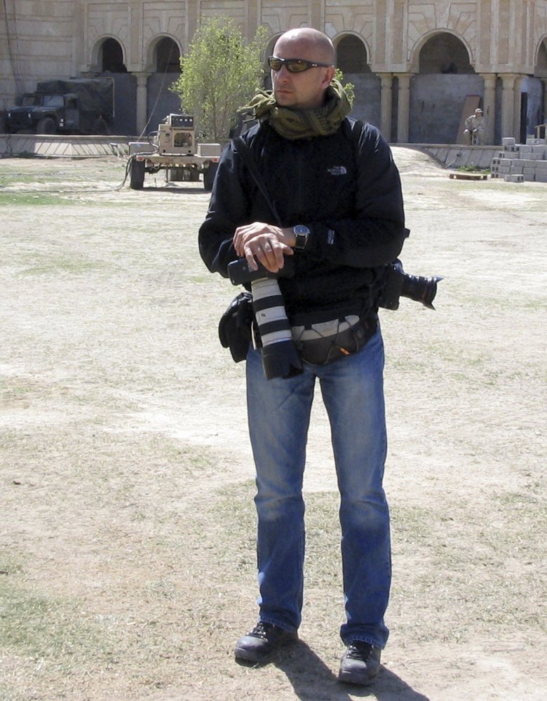 Autor w bazie wojskowej w Ramadi.