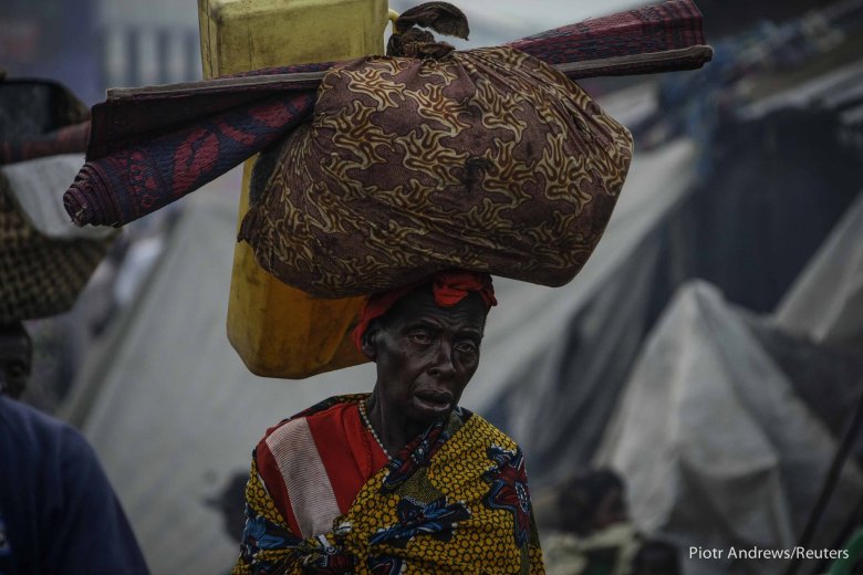 Obóz uchodźców w Ugandzie.
