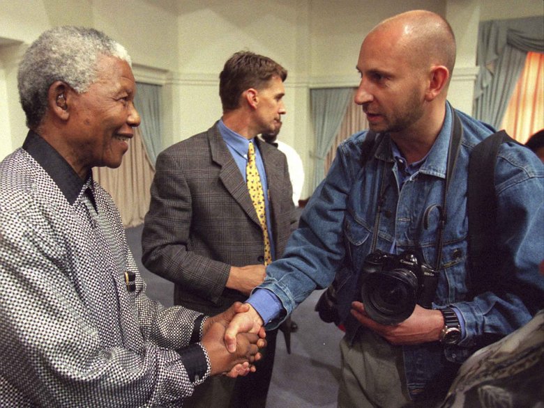 Moje jedyne zdjecie z Prezydentem Nelsonem Mandelą zrobione przez mojego przyjaciela Odda Andersena podczas spotkania z Prezydentem.