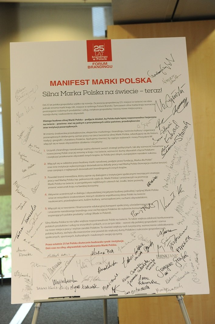 Manifest "Marka dla Polski" z widocznymi podpisami