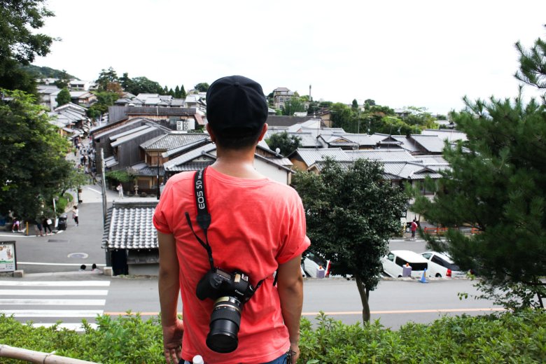 mój asystent i panorama Kioto