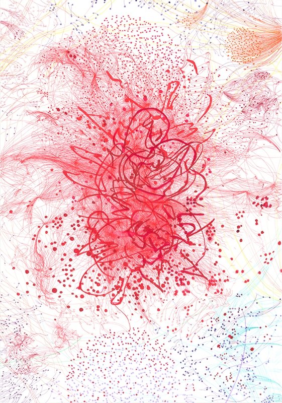 Kroją mi się piękne sprawy /Beautiful things are afoot
100 x 70 cm, 2013, marker  i cienkopis na papierze