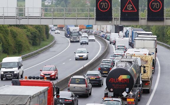 Korek na autostradzie. Godziny szczytu, Luksemburg