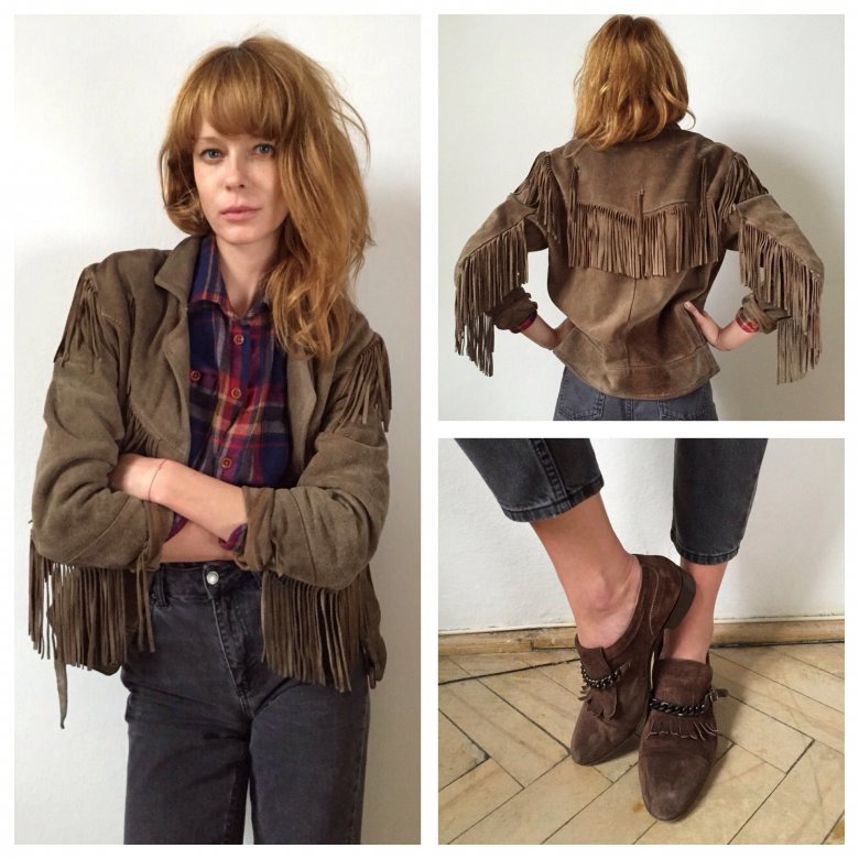 Kurtka: vintage; spotnie: TopShop;  koszula: TKMaxx; buty: TkMaxx