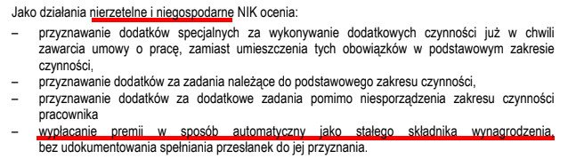 NIK bardzo krytycznie oceniła sposób zatrudniania, wynagradzania i premiowania ekspertów w resorcie sprawiedliwości. Premie dla ekspertów - tak jak nagrody w rządzie - wypłacane były bez jakiegokolwiek uzasadnienia; po prostu się należały.