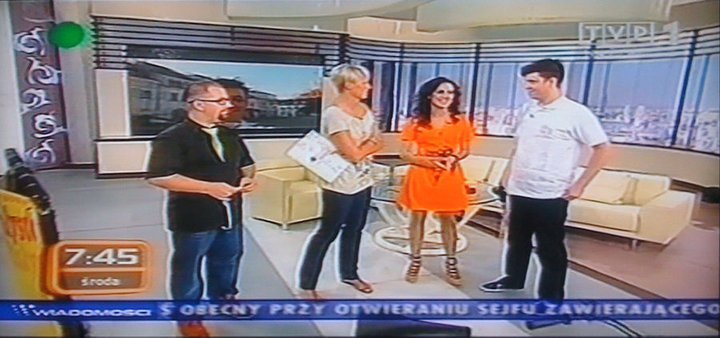 "Kawa czy Herbata" w TVP1. Od lewej: Przemek Sejwa, Odeta Moro, Elwira Horosz, Grzegorz Grzybek