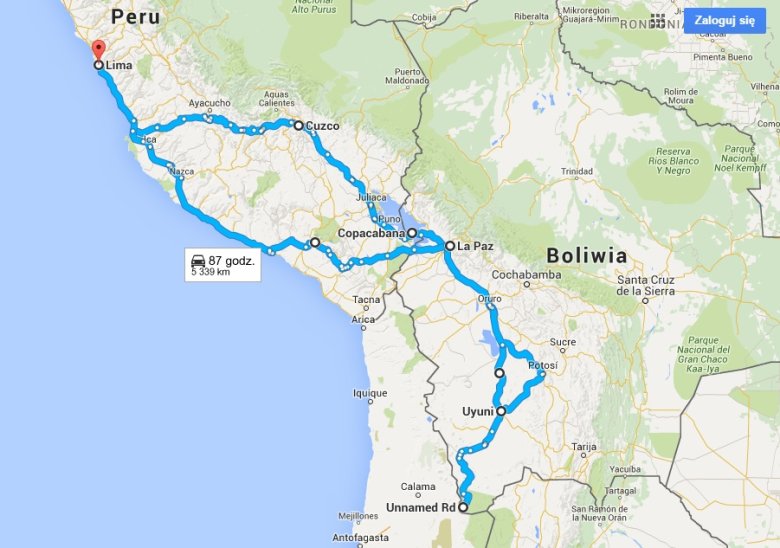 Lima, Cusco, Copacabana, La Paz, Uyuni, pustkowia, znowu Uyuni i La Paz, Arequipa, Ica, Lima. To wszystko w równy miesiąc.