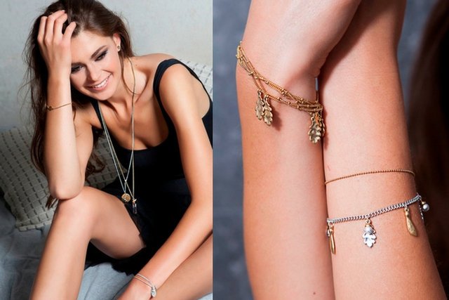 Liście dębu i naszyjnik z nocną konstelacją