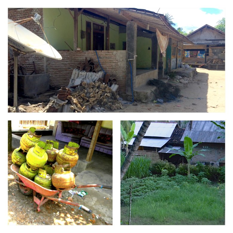 Domy, dostawa gazu, warzywniak. Kuta na Lombok, 2016