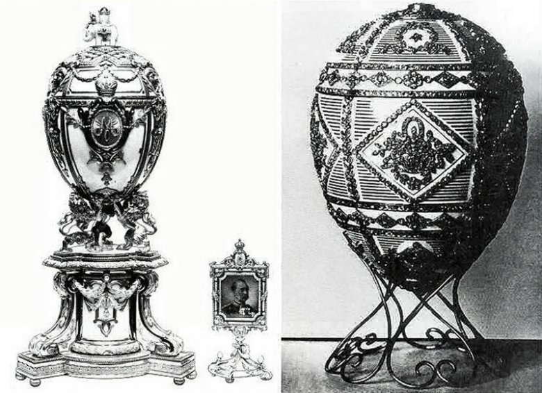 4. Duńskie jajko królewskie z 1903 r. & Jajko upamiętniające Aleksandra III z 1909 r.