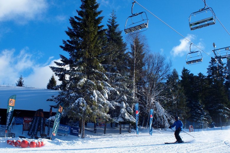 Szałas w połowie stoku Wierchomla I.
