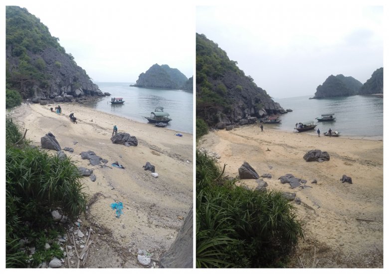 Plaża przed i po czyszczeniu. Jestem z nas dumny.