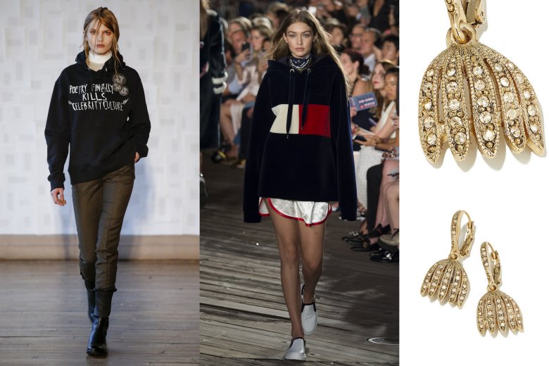 Kolekcja Each&Other, Tommy Hilfiger sezon jesień/zima 2016, źródło: vogue.com. Kolczyki Oscar de la Renta