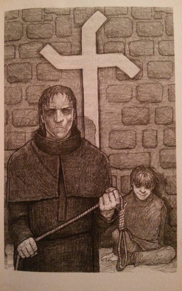 Inkwizytor Mordimer Madderdin w trakcie jednego ze swoich śledztw. Ilustracja z książki „Ja inkwizytor. Dotyk zła” autor: Dominik Broniek