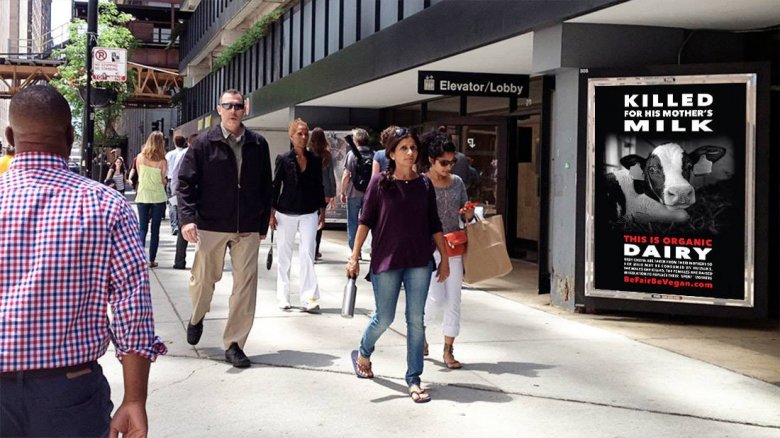 Wegańska kampania billboardowa na Time Sqere, sierpień- wrzesień 2016