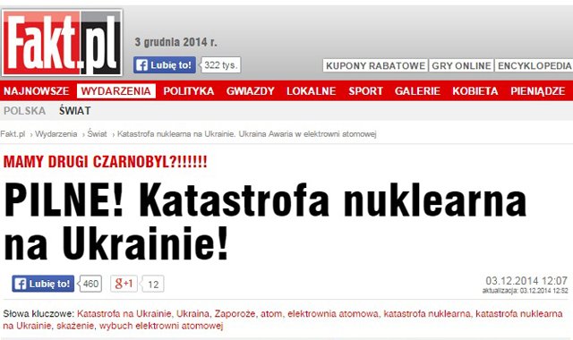 Oryginalny nagłówek w portalu Fakt.pl, 3 grudnia.