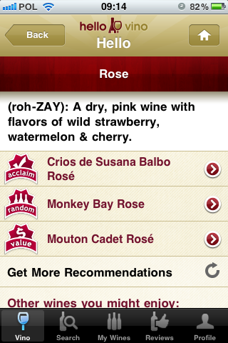 System inteligentnie dobiera wina pod użytkownika.